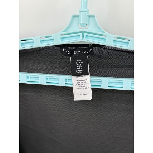 Sincerely Jules Lace Mesh Corset Top Long Sleeve Hook Eye Crop Large Festival - Picture 5 of 10